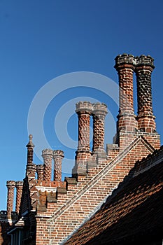 Ornamental brick chimneys