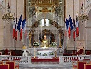 Ornamental canopy inside the Saint-Louis-des-Invalides Cathedral,