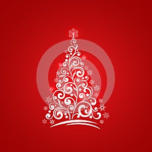 Ornamental Christmas tree greeting card