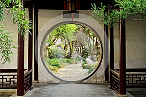 Ornamental Circular Archway, Lingering Garden, Suzhou, China