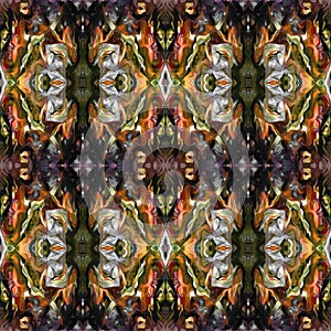 Ornamental Colourful Seamless High Resolution Pattern in warm colours
