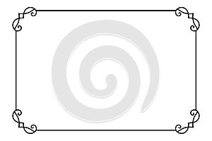 Ornamental decorative page frame. Vector Line style border template