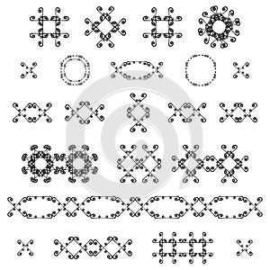 Ornamental decorative set. Vector ornate design elements. Vintage page decoration.