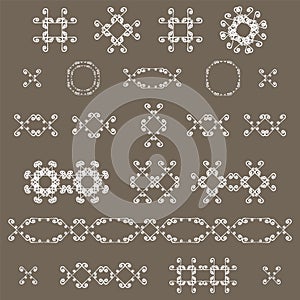 Ornamental decorative set. Vector ornate design elements. Vintage page decoration.