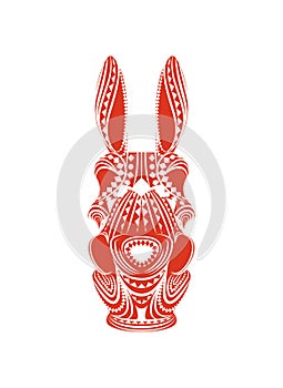 Ornamental eclectic mixed colorful art head donkey vector