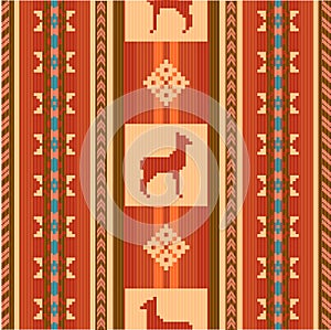 Ornamental ethnic pattern with lamas