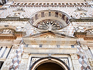 ornamental facade of Cappella Colleoni in Bergamo