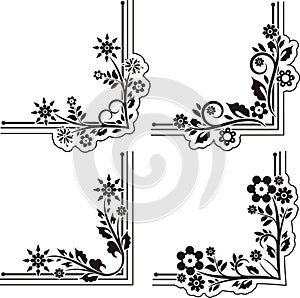 Ornamental Floral Vector Doodle Designs and Corners