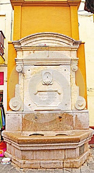 ornamental fountain in Cubellas, Tarragona