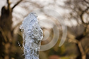 Ornamental fountain water gush.