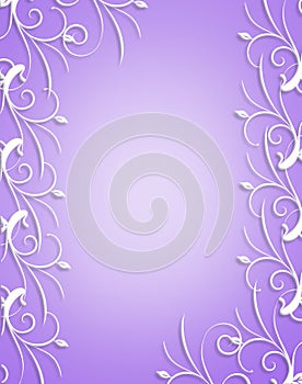 Ornamental frame Lavender and white