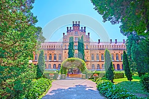 Ornamental garden and main corps of Chernivtsi National University, Ukraine