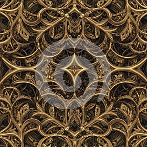 Ornamental Gold Geometric Pattern Background Texture