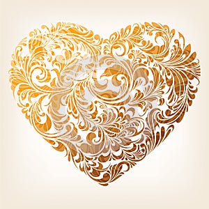 Ornamental Gold Heart Pattern