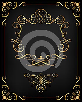 Ornamental Golden Calligraphic Frame