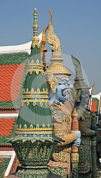 Ornamental guards at the  Grand Palace, Bangkok