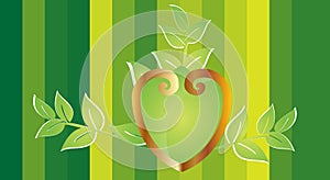 Ornamental heart with leafs