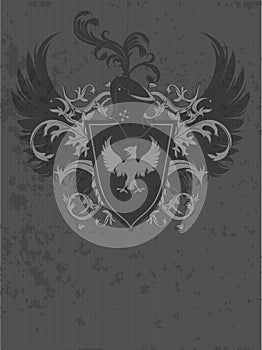 Ornamental heraldic shield