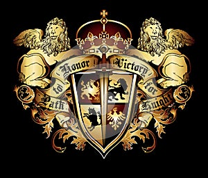 Ornamental heraldic shield