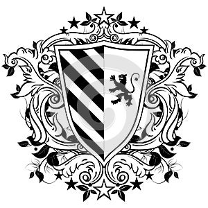 Ornamental heraldic shield