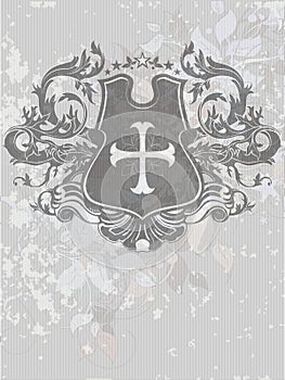 Ornamental heraldic shield