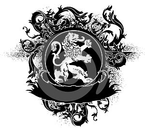 Ornamental heraldic shield