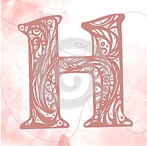 Ornamental letter - H- vector. File contains graphic styles available in the Illustrator 10 You can apply the styles to