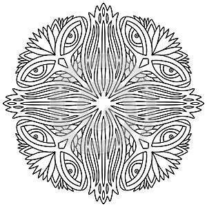 Ornamental Mandala in handdrawn vector ornament.