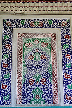 Ornamental mosaic decoration in Middle Asia historical architecture
