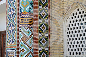 Ornamental mosaic decoration in Middle Asia historical architecture