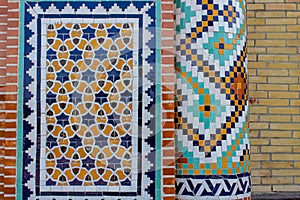 Ornamental mosaic decoration in Middle Asia historical architecture