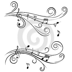 Ornamental music notes