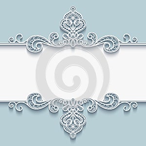 Ornamental paper frame with lace border