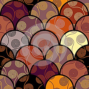 Ornamental pattern in ffish scale style. Vector image.