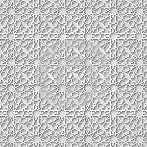Arabic islamic pattern background.Geometrical,white