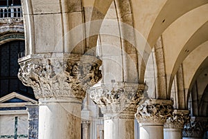 Ornamental pilasters of columns in Italy photo