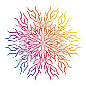 Ornamental rainbow mandala , colorful indian pattern design