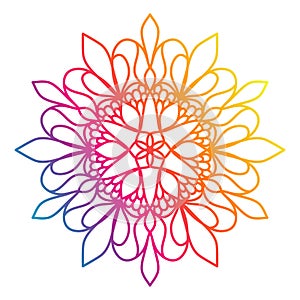 Ornamental rainbow mandala , colorful indian pattern design