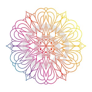 Ornamental rainbow mandala , colorful indian pattern design