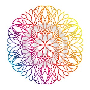 Ornamental rainbow mandala , colorful indian pattern design