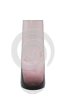 Ornamental rose coloured glass vase