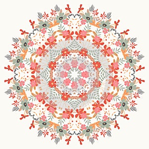 Ornamental round floral pattern