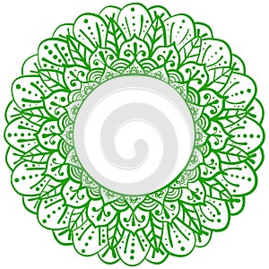 Ornamental round frame for design. Decorative abstract circle. Elegant element for printing of cards and invitations