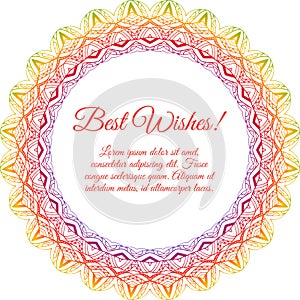 Ornamental round lace background with many details