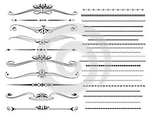 Ornamental rule lines in different design