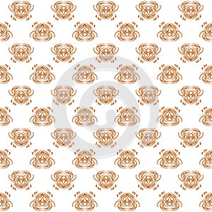 Ornamental seamless damasc pattern for knitting and embroidery. Vector illustration.