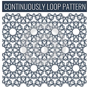 Ornamental seamless loop arabic or islamic geometric pattern tiles.