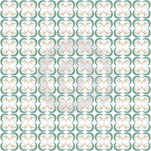 Ornamental seamless pattern in sea green color with elements of geometric shapes, template for fabric and wallpaper.