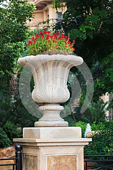 Ornamental stone flowerpot