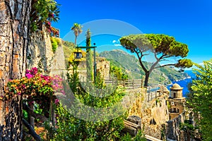 Ornamental suspended garden,Rufolo garden,Ravello,Amalfi coast,Italy,Europe